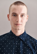 X-Slim Business Hemd Druck in Dunkelblau |  Seidensticker Onlineshop