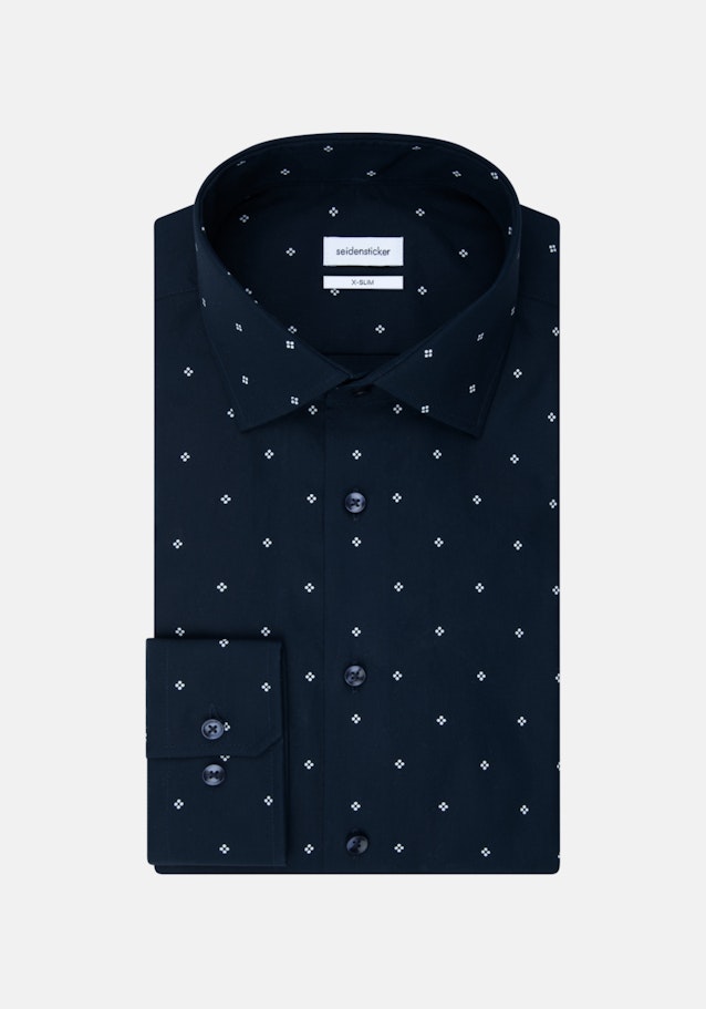 X-Slim Business Hemd Druck in Dunkelblau | Seidensticker Onlineshop