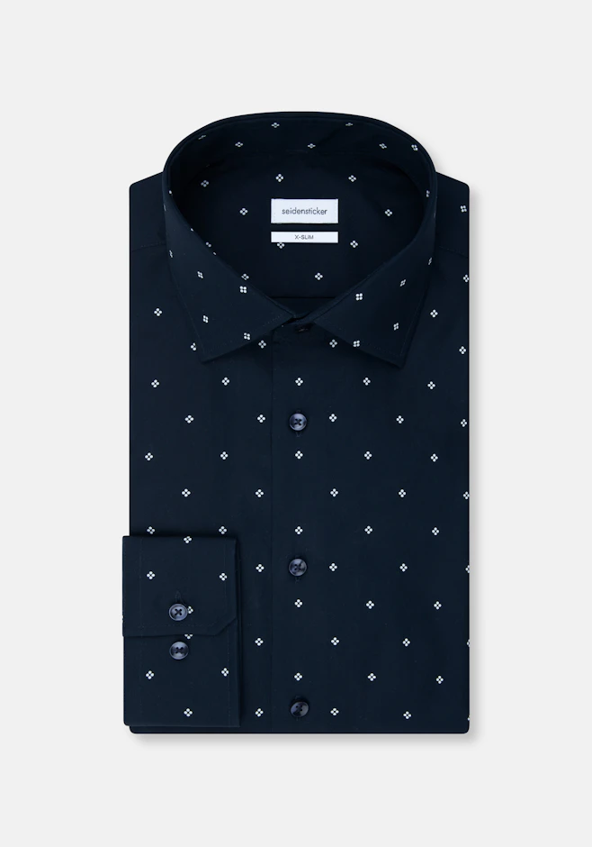X-Slim Chemise d'affaires Imprimé dans Bleu Foncé | Boutique en ligne Seidensticker