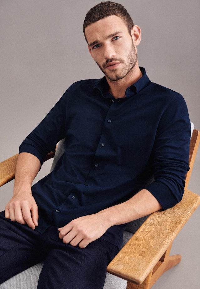 Slim Business Hemd Uni in Dunkelblau |  Seidensticker Onlineshop