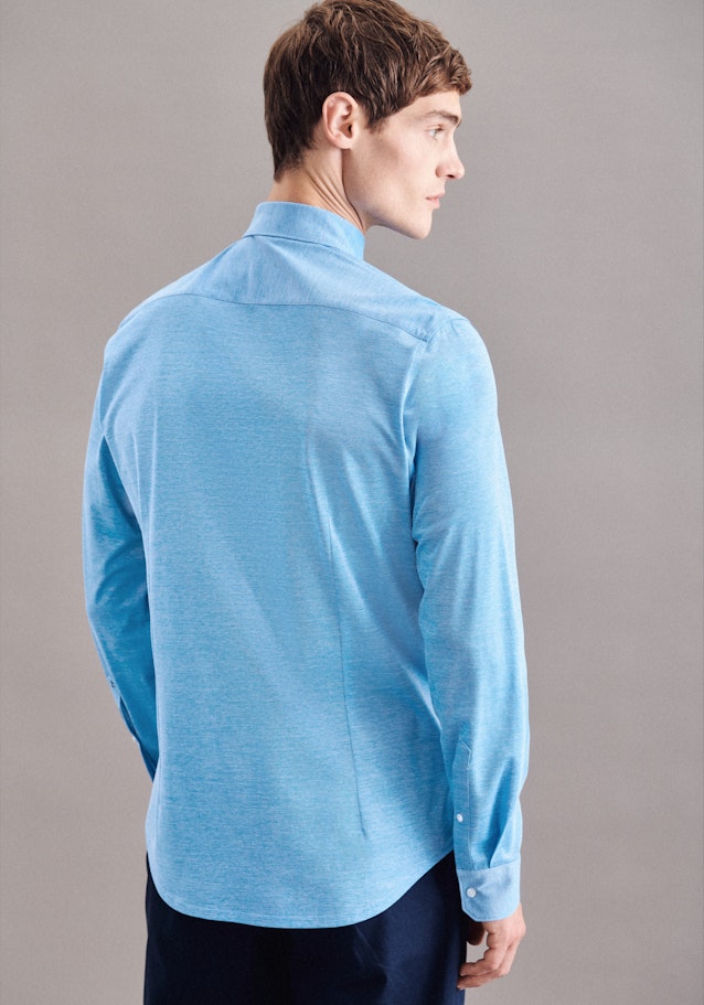 Chemise Business Slim Jersey Col Kent in Turquoise | Seidensticker Onlineshop