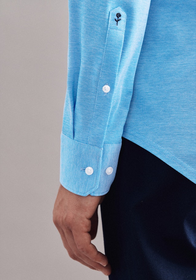 Chemise Business Slim Jersey Col Kent in Turquoise | Seidensticker Onlineshop