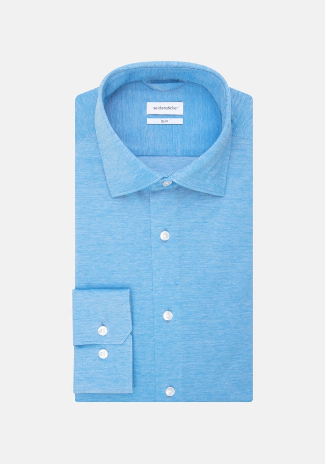 Chemise Business Slim Jersey Col Kent in Turquoise | Seidensticker Onlineshop