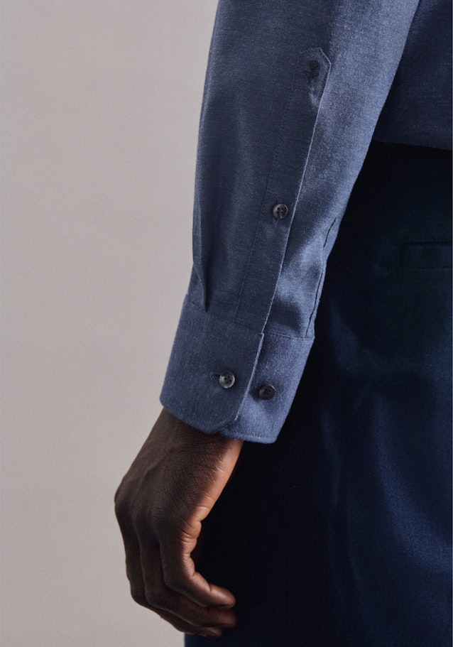 Chemise Business Regular Twill (sergé) Col Kent in Bleu Foncé |  Seidensticker Onlineshop