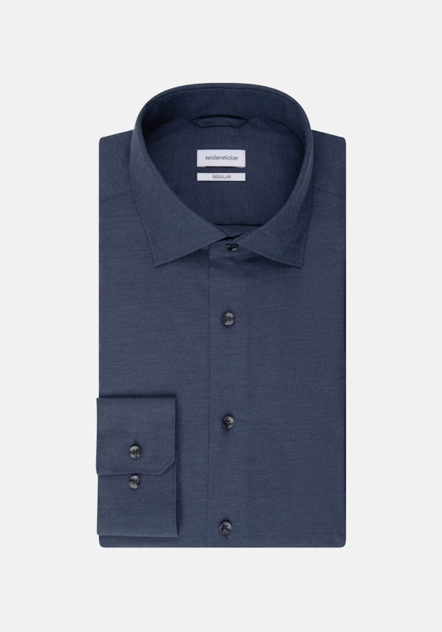 Chemise Business Regular Twill (sergé) Col Kent in Bleu Foncé |  Seidensticker Onlineshop