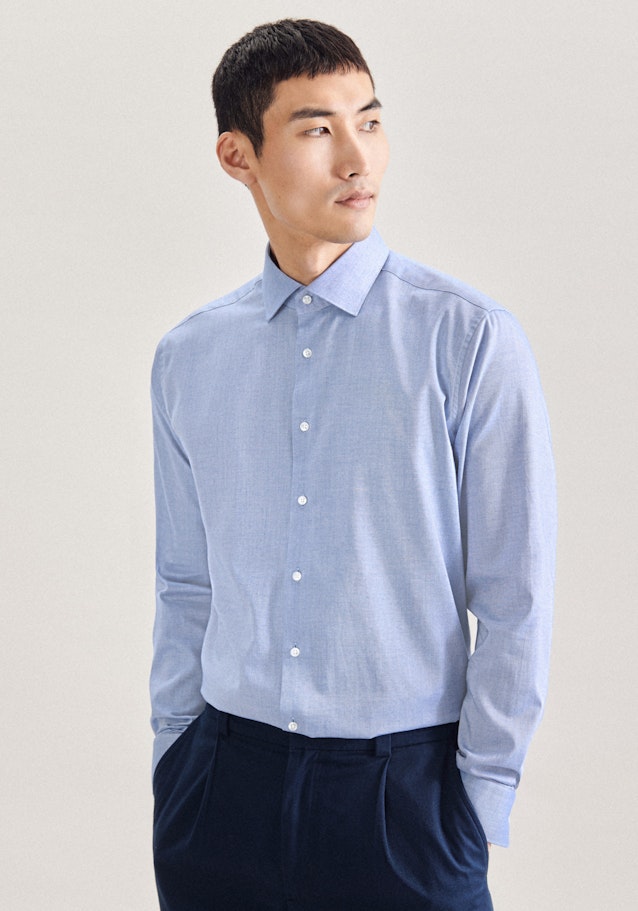 Easy-iron Twill Business Shirt in Regular with Kent-Collar in Light Blue |  Seidensticker Onlineshop