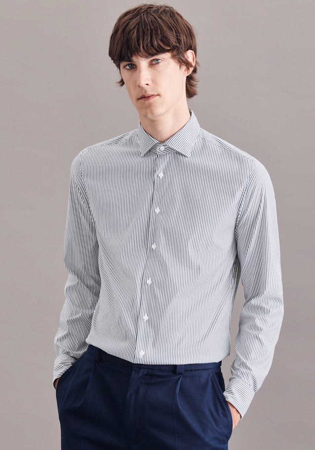 Performance shirt in Regular fit with Kent-Collar in Dark Blue | Seidensticker Onlineshop
