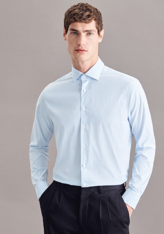 Regular Chemise Performance rayures dans Bleu Clair | Boutique en ligne Seidensticker