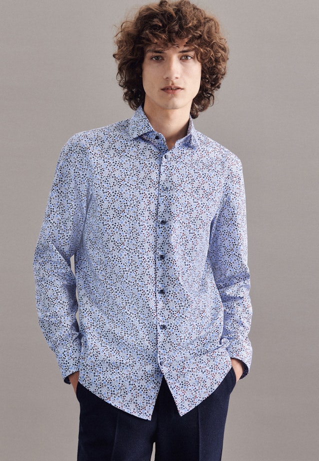 Slim Business Shirt Print in Light Blue |  Seidensticker Onlineshop