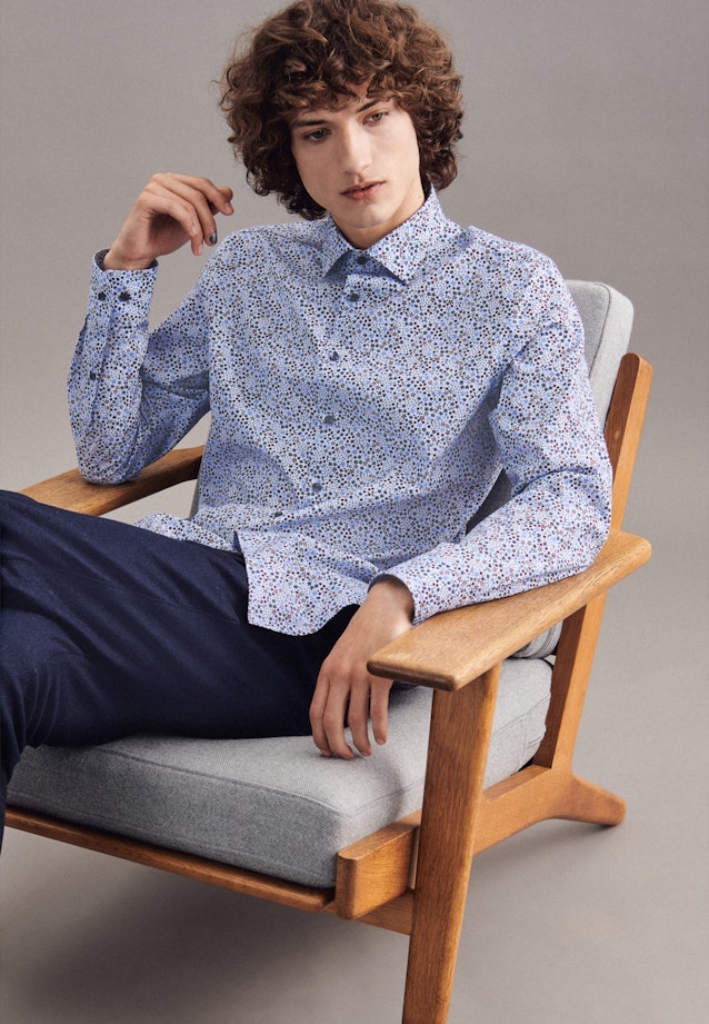 Slim Business Shirt Print in Light Blue |  Seidensticker Onlineshop