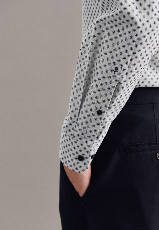 Regular Casual Hemd Print in Grau |  Seidensticker Onlineshop