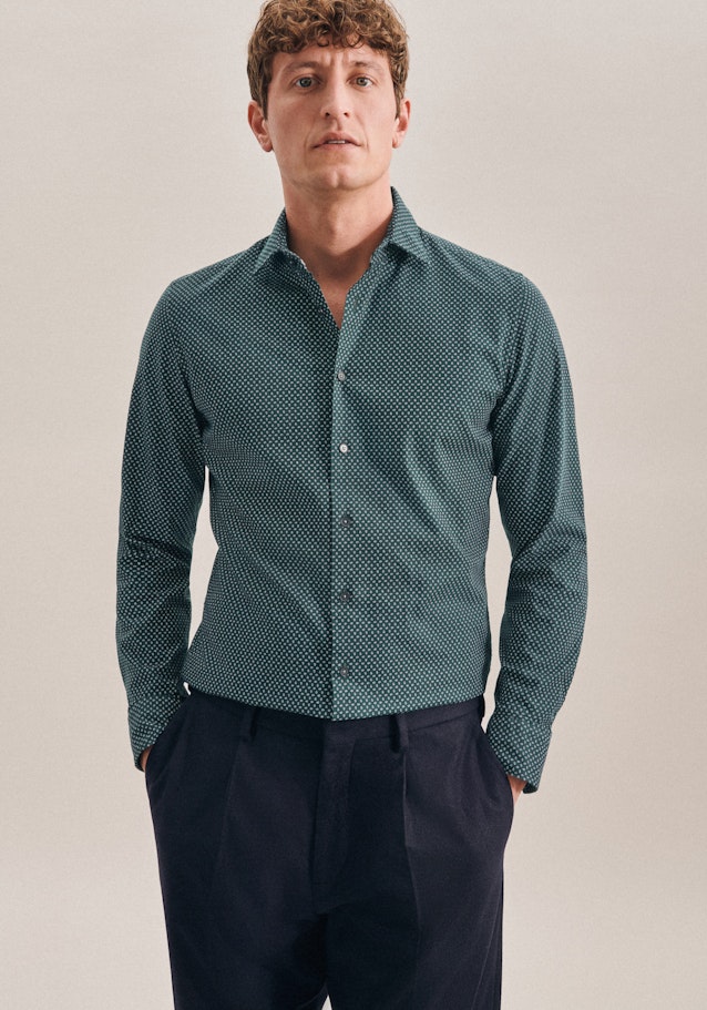 Casual Shirt in Slim with Kentkraag in Groen |  Seidensticker Onlineshop