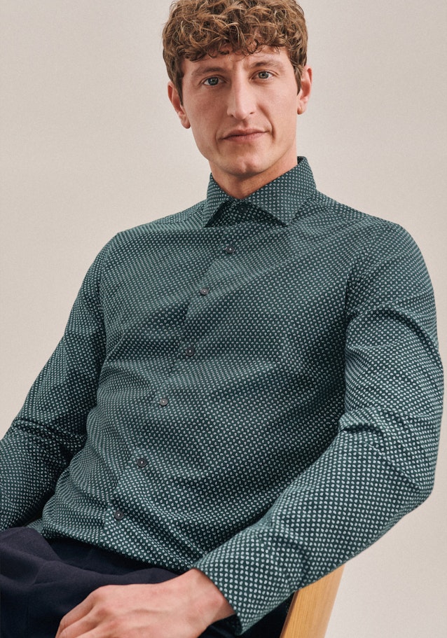 Twill Casual Hemd in Slim mit Kentkragen in Grün |  Seidensticker Onlineshop