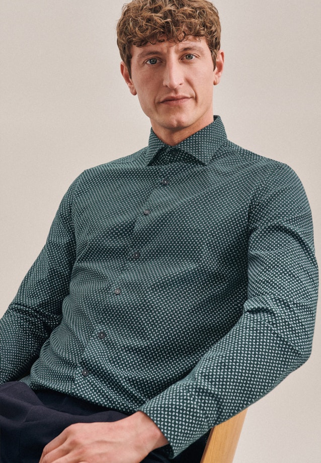 Slim Chemise casual Imprimé in Vert |  Seidensticker Onlineshop