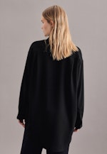 Oversized fit Longbluse Uni in Schwarz |  Seidensticker Onlineshop