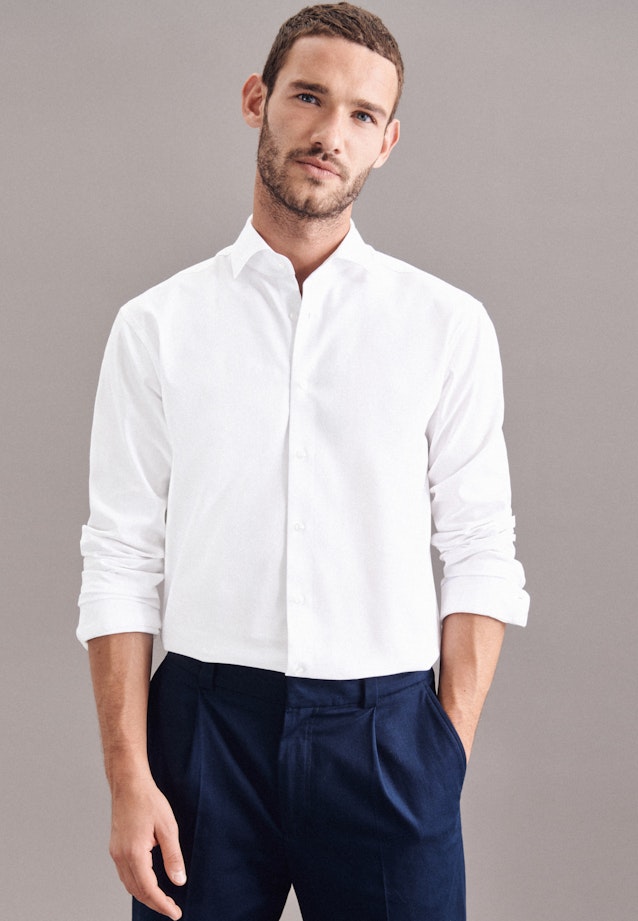 Regular Chemise Performance Uni in Blanc |  Seidensticker Onlineshop