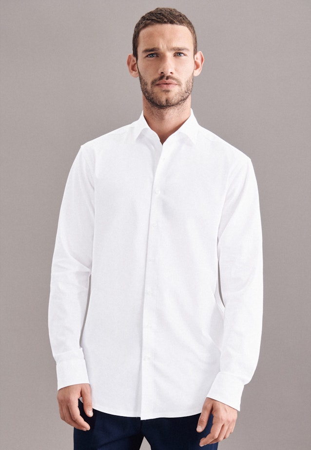 Regular Chemise Performance Uni in Blanc |  Seidensticker Onlineshop
