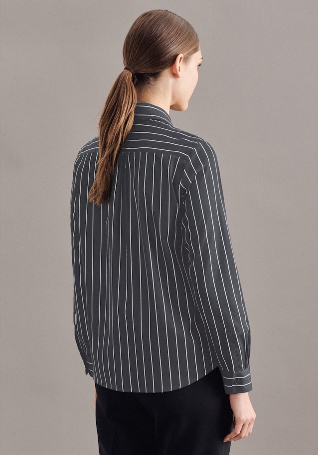 Long sleeve Satin Tie-Neck Blouse in Black | Seidensticker Onlineshop