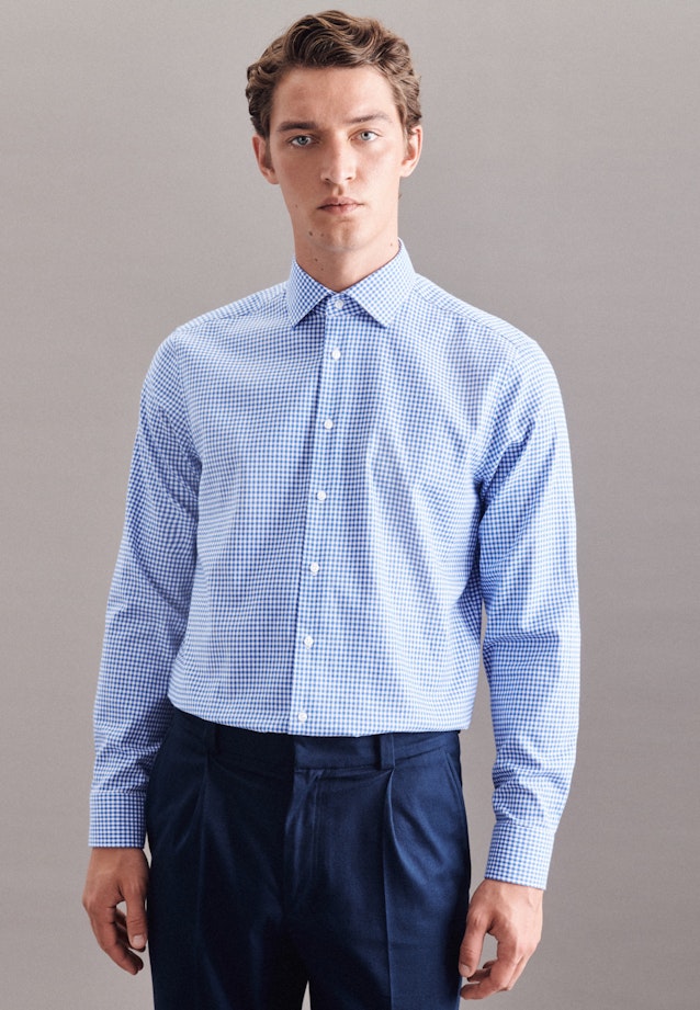 Regular Business Hemd Karo in Hellblau |  Seidensticker Onlineshop