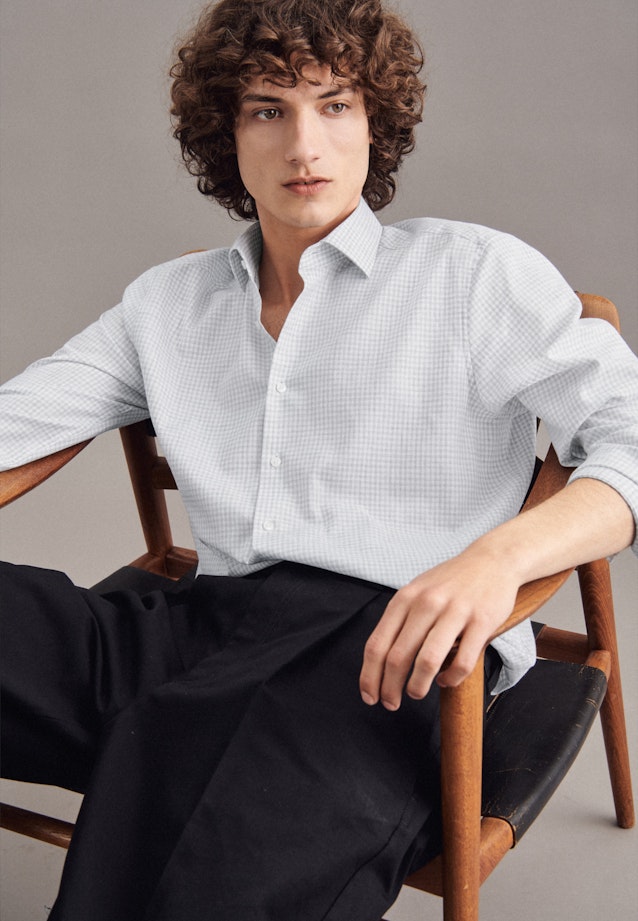 Regular Chemise Business carreaux in Gris |  Seidensticker Onlineshop