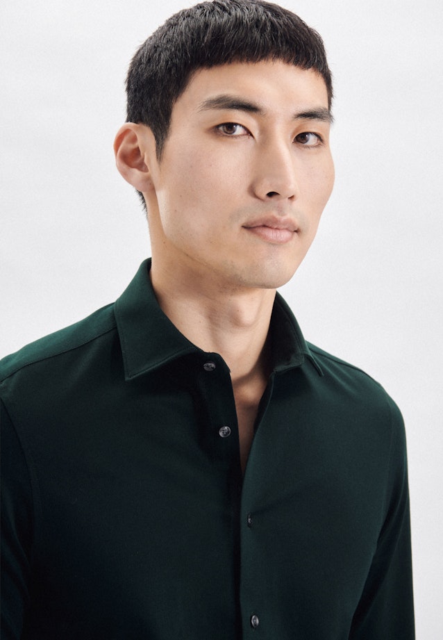 Slim Jerseyhemd Uni in Grün |  Seidensticker Onlineshop