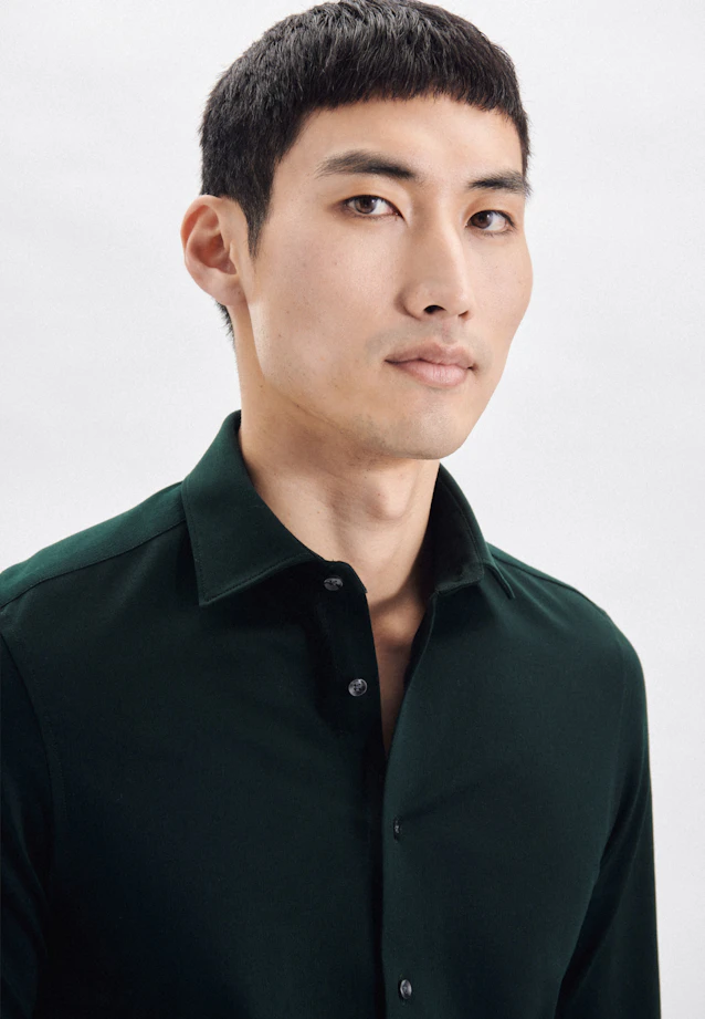 Slim Jerseyhemd Uni in Grün |  Seidensticker Onlineshop