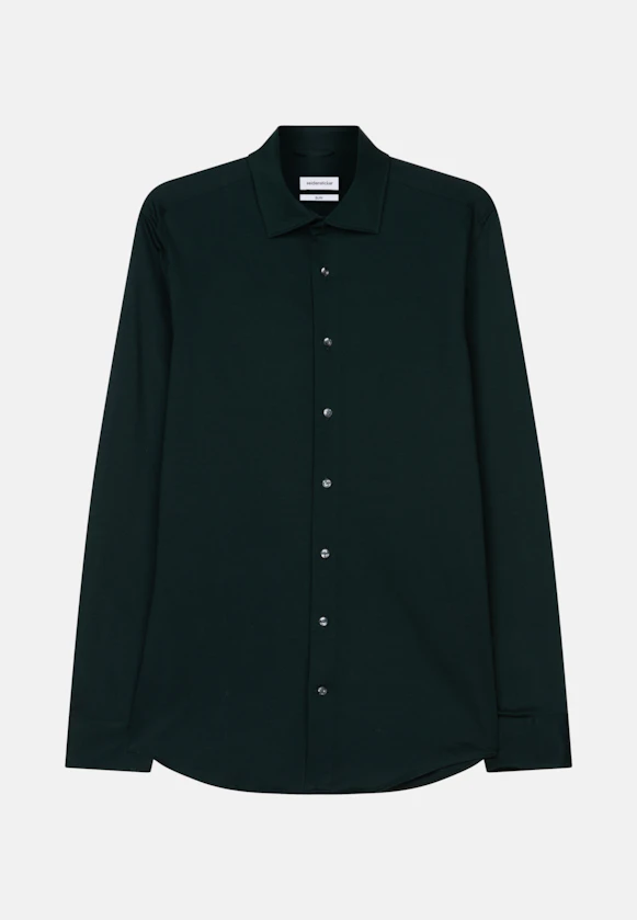 Slim Jerseyhemd Uni in Grün |  Seidensticker Onlineshop