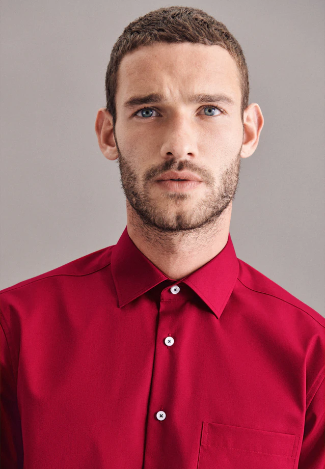 Regular Business Shirt Plain in Red |  Seidensticker Onlineshop