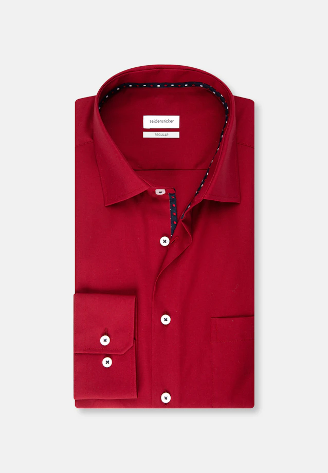 Regular Business Shirt Plain in Red |  Seidensticker Onlineshop