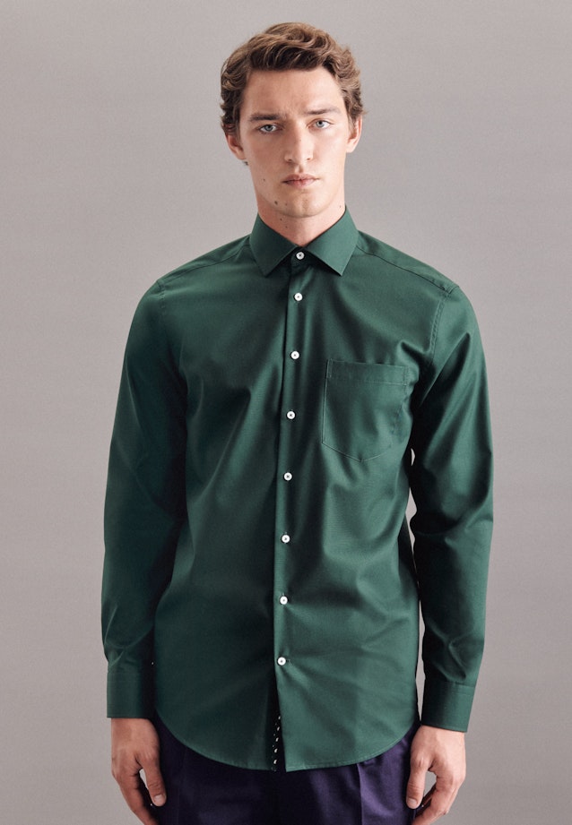Regular Chemise Business uni in Vert |  Seidensticker Onlineshop