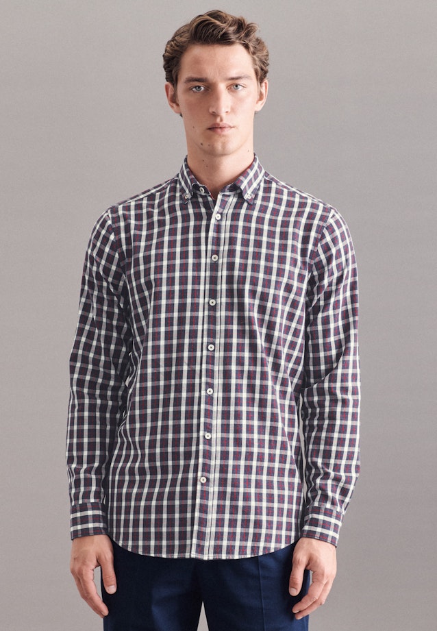 Regular Casual Hemd Karo in Dunkelblau |  Seidensticker Onlineshop