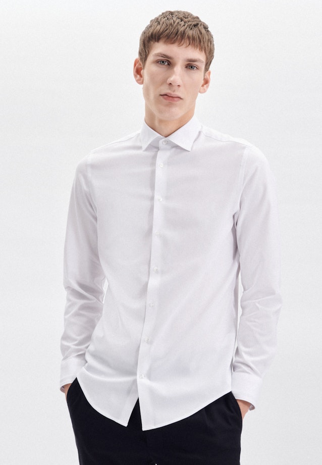 Slim Chemise Performance Uni in Blanc |  Seidensticker Onlineshop