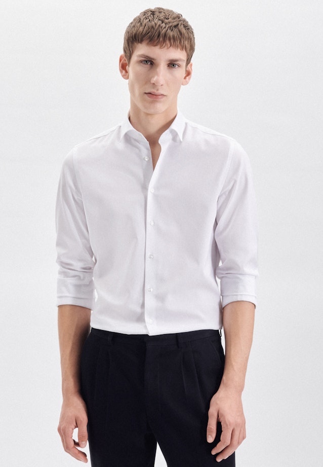 Slim Chemise Performance Uni in Blanc |  Seidensticker Onlineshop