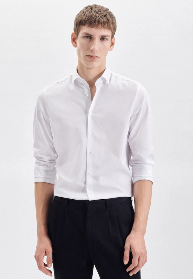 Slim Performance-Hemd Uni in Weiß |  Seidensticker Onlineshop