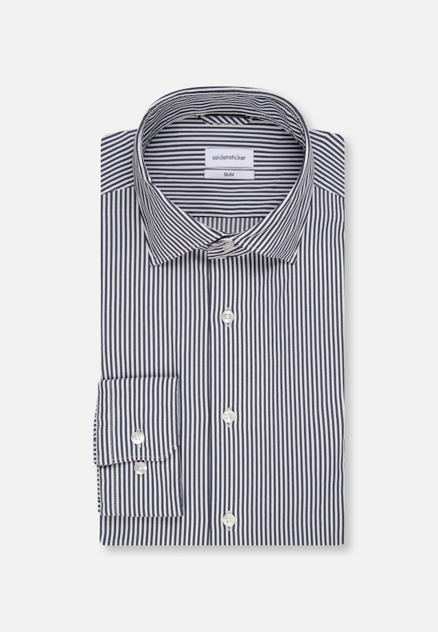 Slim Performance-Hemd Streifen in Dunkelblau |  Seidensticker Onlineshop