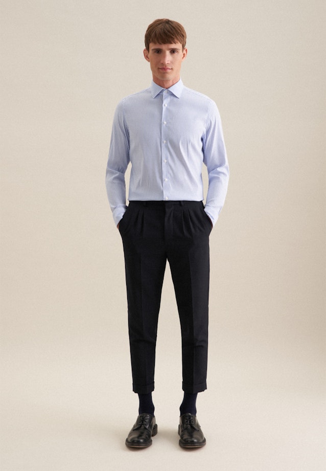 Slim Performance-Hemd Streifen in Hellblau |  Seidensticker Onlineshop