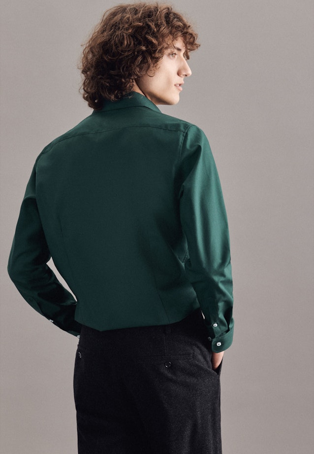 Bügelfreies Popeline Business Hemd in Shaped mit Kentkragen in Grün | Seidensticker Onlineshop