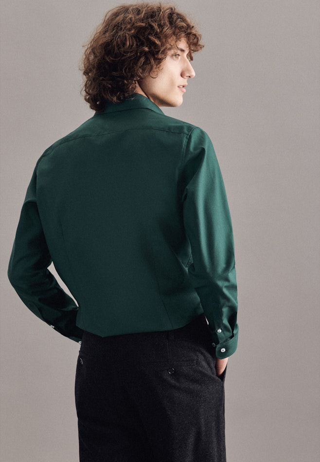 Non-iron Poplin Business Shirt in Shaped with Kent-Collar in Green | Seidensticker Onlineshop