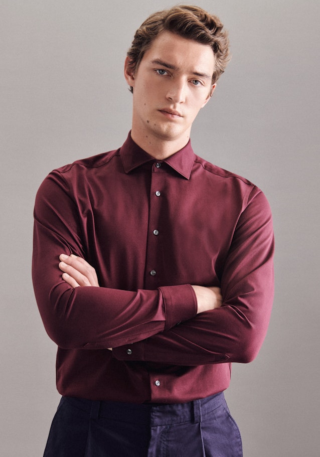 Jersey Jerseyhemd in Regular mit Kentkragen in Rot | Seidensticker Onlineshop