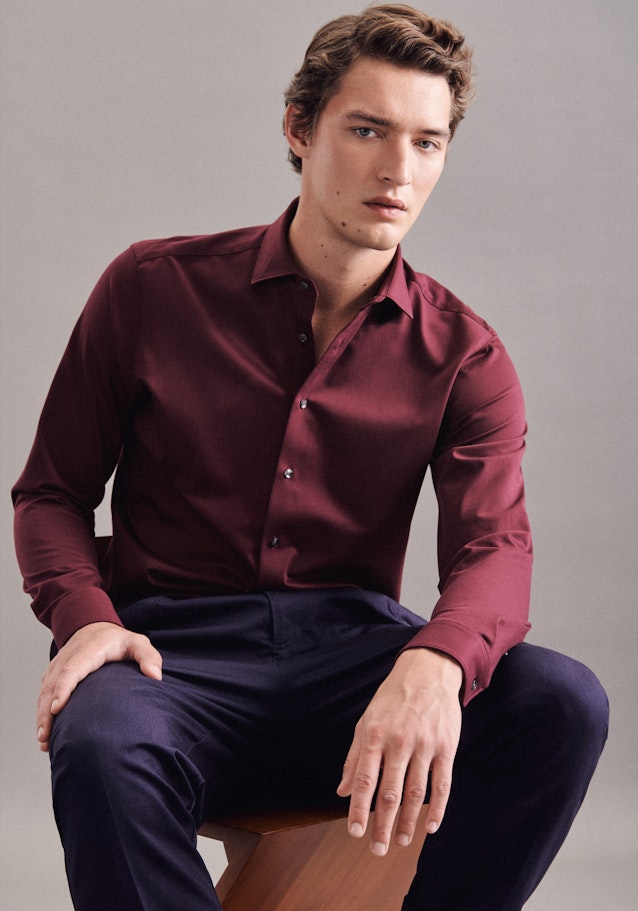 Jersey Jerseyhemd in Regular mit Kentkragen in Rot | Seidensticker Onlineshop