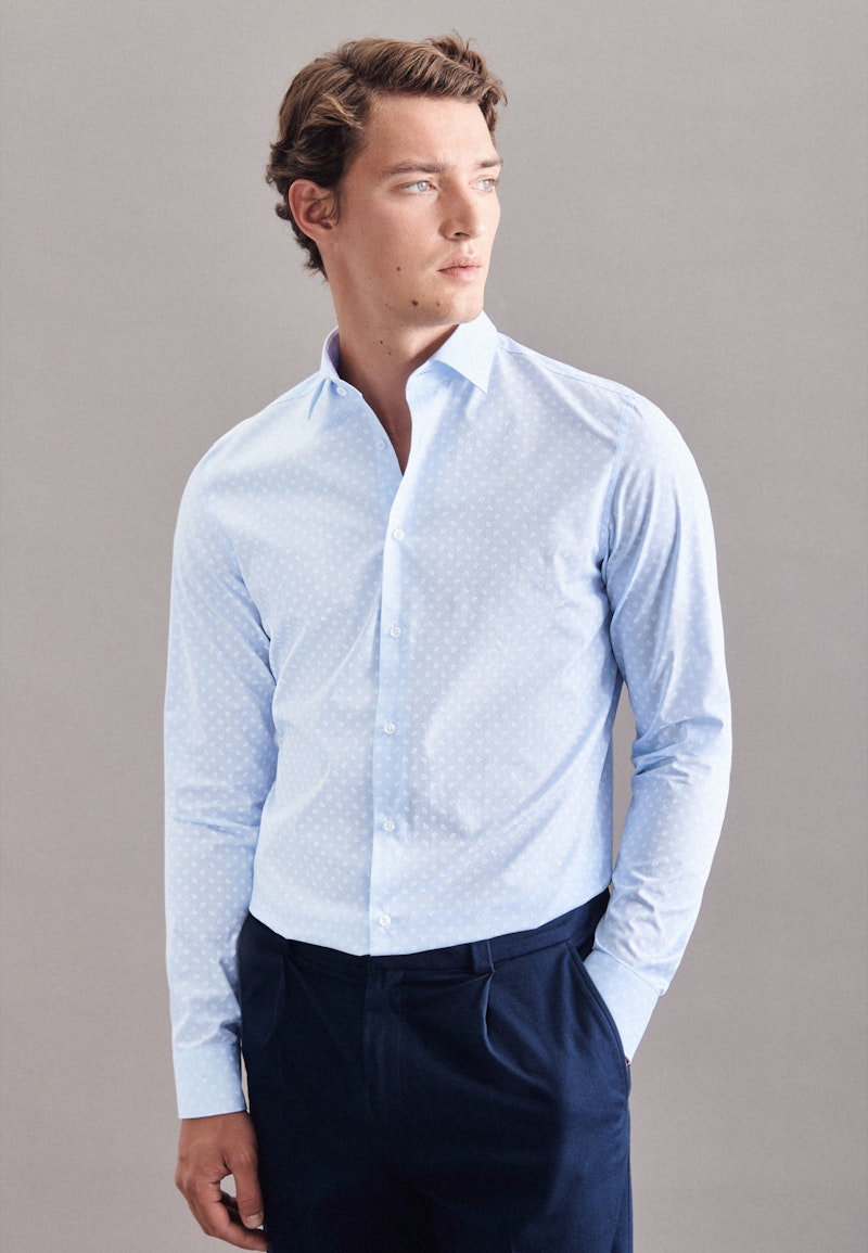 Poplin Business Shirt in Shaped with Kent-Collar and extra long sleeve