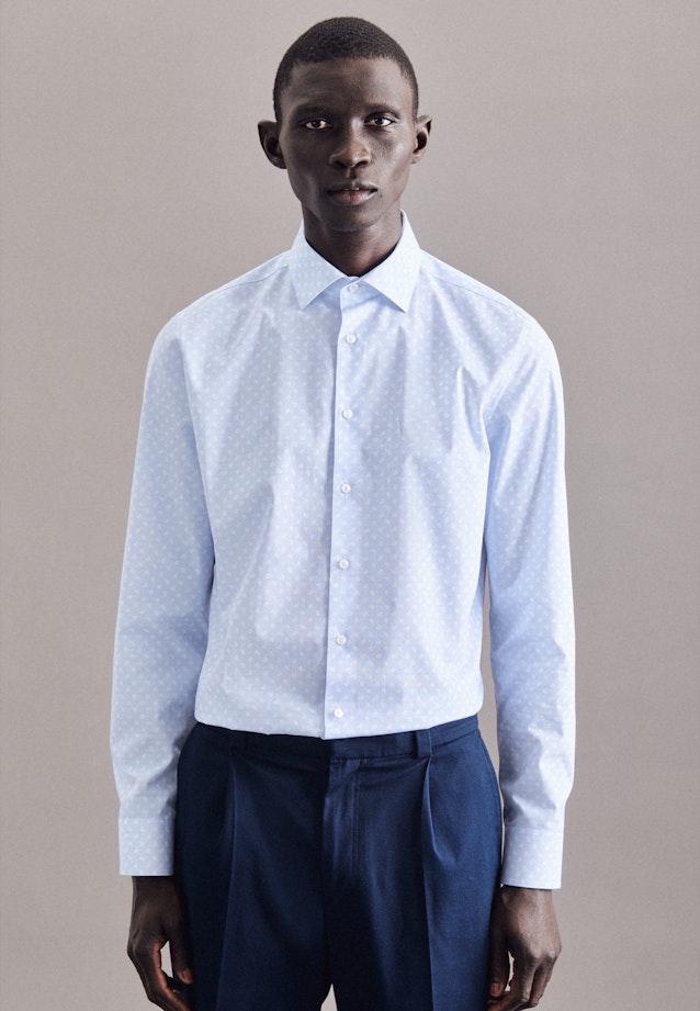 Slim Business Hemd Print in Hellblau |  Seidensticker Onlineshop