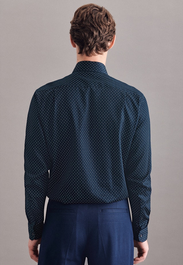 Regular Business Hemd Print in Dunkelblau |  Seidensticker Onlineshop