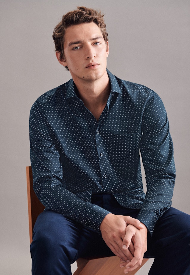 Regular Business Hemd Print in Dunkelblau |  Seidensticker Onlineshop