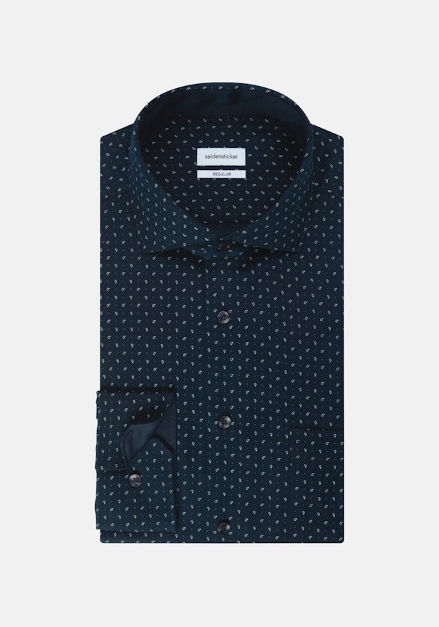 Twill Business overhemd in Regular with Kentkraag and extra long sleeve in Donkerblauw |  Seidensticker Onlineshop