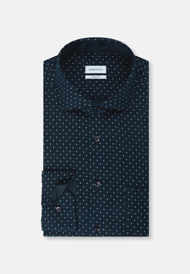Regular Business Hemd Print in Dunkelblau |  Seidensticker Onlineshop