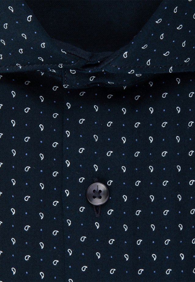Twill Business Shirt in Shaped with Kent-Collar and extra long sleeve in Dark Blue |  Seidensticker Onlineshop