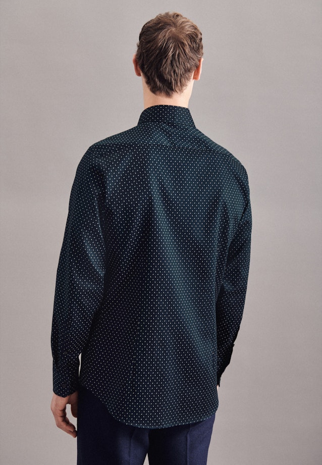 Shaped Business Hemd Print in Dunkelblau |  Seidensticker Onlineshop