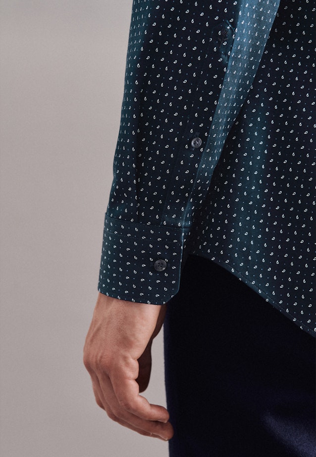 Shaped Business Hemd Print in Dunkelblau |  Seidensticker Onlineshop