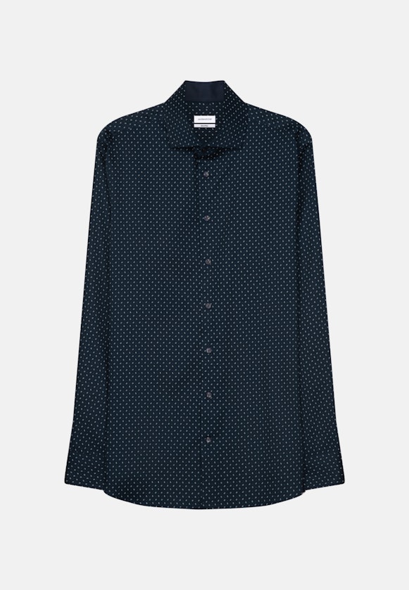 Shaped Business Hemd Print in Dunkelblau |  Seidensticker Onlineshop